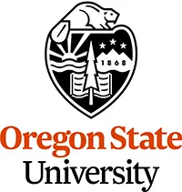 Oregon State Univeristy logo with a beaver sitting on top of a crest.