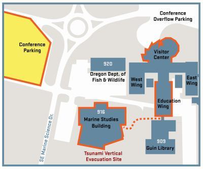 A map of the Hatfield Marine Science Center campus.